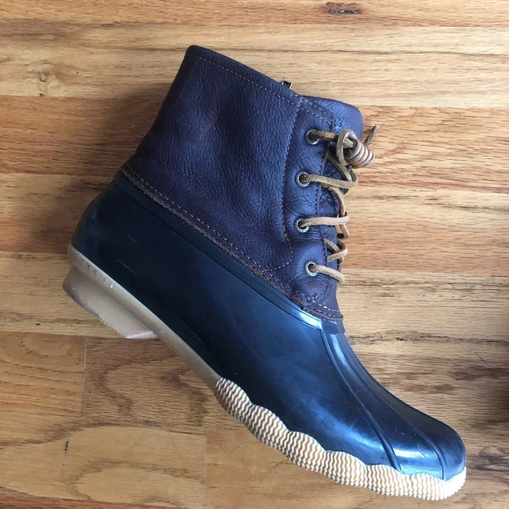 SPERRY Saltwater Duck Boots Leather Rubber 10